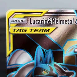 Lucario+Melmetal GX 203/214 Unbroken Bonds Full Art Ultra Rare Pokemon NM - Image 3