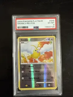 Swablu 2009 Pokemon #SH5 PSA 6 EX-NM Platinum Reverse Holo Foil Graded Slab - Image 1