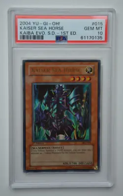Yu-Gi-Oh Kaiser Sea Horse #015 Kaiba Evolution S.D. 1st Edition 2004 PSA 10 - Image 1
