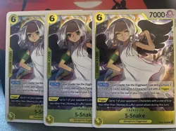 One Piece TCG Card Game S-Snake EB03-059 Bandai 3x Holo English - Image 1