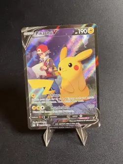 Pokemon TCG Pikachu v TG16/TG30 Lost Origin 2022 Full Art Holo Ultra Rare Card - Image 4