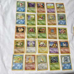 Vintage 1999 Pokemon Cards Lot 25 Base Jungle Fossil LP/NM No Duplicates - Image 1