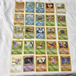 Vintage 1999 Pokemon Cards Lot 25 Base Jungle Fossil LP/NM No Duplicates - Image 1