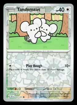 Tandemaus 157/191 Surging Sparks NM Reverse Holo Pokemon Card TCG - Image 1