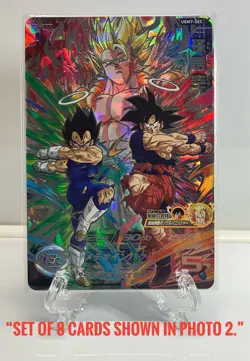 Super Dragon Ball Heroes UGM7-SEC Goku Secret Rare + Gogeta Vegeta 8 Card Set - Image 1