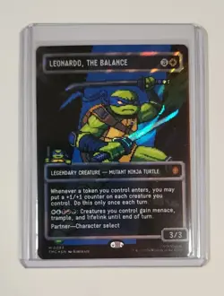 MTG TMNT Leonardo the Balance 0083 Borderless Surge Pixel Foil Mythic In hand NM - Image 1