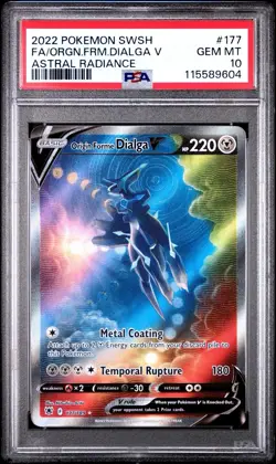 2022 Pokemon SWSH FA/Origin Forme Dialga V (Alt Art) Astral Radiance #177 PSA 10 - Image 1