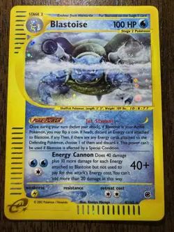 2002 Expedition Blastoise Holo Swirl Rare 4/165 WOTC E-Reader Series Pokemon - Image 1