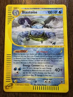 2002 Expedition Blastoise Holo Swirl Rare 4/165 WOTC E-Reader Series Pokemon - Image 2