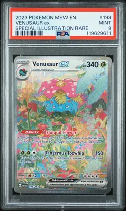 2023 POKEMON MEW EN-151 SPECIAL ILLUSTRATION RARE #198 VENUSAUR EX PSA 9 - Image 1