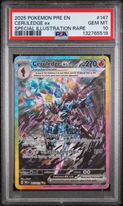 Pokemon Ceruledge ex 147/131 Sv: Prismatic Evolutions Holo PSA 10 Gem Mint - Image 1