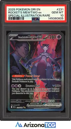Pokemon 2025 Team Rocket's Mewtwo ex 231/182 SIR Destined Rivals GEM MINT PSA 10 - Image 1