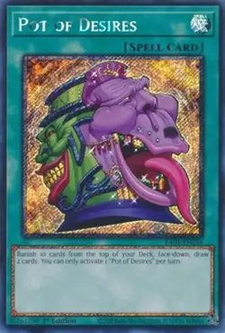 Yugioh! Pot of Desires - RA01-EN056 - Platinum Secret Rare - 1st Edition Near Mi - Image 1