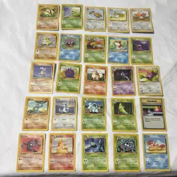 Vintage 1999 Pokemon Cards Lot 25 Base Jungle Fossil LP/NM No Duplicates - Image 1