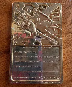 Pokemon 23K Gold Plated Trading Card #6 Charizard Burger King 1999 JUST the card - Image 2