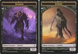 50 Token Cards - HORROR / ZOMBIE - Archenemy: Nicol Bolas (AC2) - Magic MTG FTG - Image 1