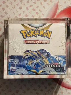 Pokemon TCG Sword & Shield Silver Tempest Booster Box Sealed w/ Acrylic - Image 1