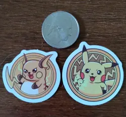 Pikachu Raichu Lot of 2 Pokemon Stickers - Image 2
