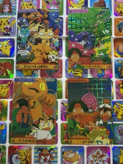 Pokemon Vintage Pocket Monsters Vending HOLO Prism (4x) Stickers 1998 Nintendo - Image 1