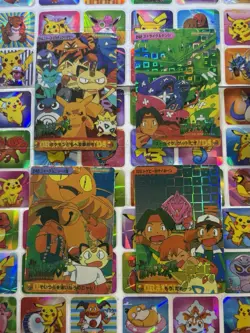 Pokemon Vintage Pocket Monsters Vending HOLO Prism (4x) Stickers 1998 Nintendo - Image 2