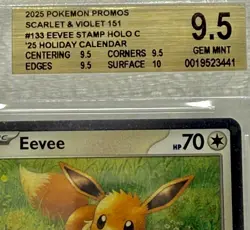 Pokemon Eevee 133/165 SV 151 Holiday Calendar Stamp BGS 9.5 GEM MINT Gold Label - Image 3