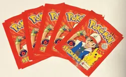 Lot of (5) 1999 Topps Merlin Pokemon Stickers Series 1 Sealed Booster Packs - Image 3