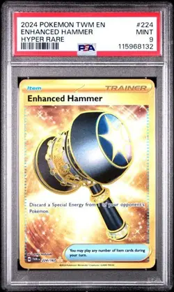 2024 Pokemon TWM EN Enhanced Hammer HYPER RARE 224/167 PSA 9 MINT GOLD FULL ART - Image 1