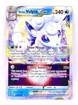 Pokemon TCG - Alolan Vulpix VSTAR Ultra Rare Holo - 034/195 - Silver Tempest - Image 1