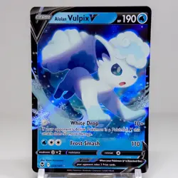 Alolan Vulpix V 033/195 SWSH Silver Tempest Ultra Rare Holo Pokemon TCG - Image 1