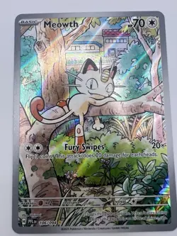 Pokemon TCG Illustration Rare Holo Meowth Phantasmal Flames 106/94, NM Near Mint - Image 1