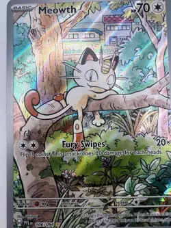Pokemon TCG Illustration Rare Holo Meowth Phantasmal Flames 106/94, NM Near Mint - Image 3