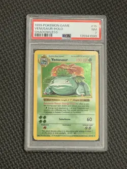 1999 Pokemon Game Holo Rare Shadowless Venusaur 15/102 PSA 7 - Image 1