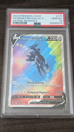 ORIGIN FORME DIALGA V 2022 Pokemon #177/189 PSA 10 GEM-MINT Astral Radiance FA - Image 1