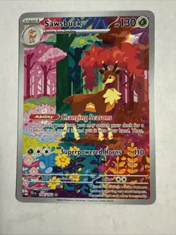 Pokemon TCG Sawsbuck Card SV05: Temporal Forces 166/162 - Image 1