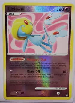 Pokemon Uxie 18/123 Mysterious Treasures Holo Rare Card English 2007 - Image 1