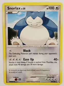 Snorlax 37/130 Diamond and Pearl Common Pokemon Card Moderate Play 2007 - Image 1