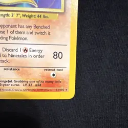 Pokemon TCG Ninetales Holo Rare Card 12/102 Base Set 1999 Wizards - Image 4