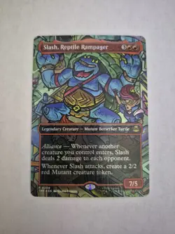Slash, Reptile Rampager (Borderless) Rare MTG Ninja Turtles 208 Foil - Image 1