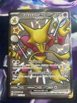 Pokemon Card Alakazam ex 215/091 Paldean Fates Illustration Full Art Holo Rare - Image 1