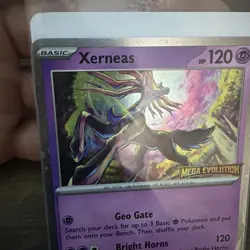 🔥Pokemon Xerneas Trading Card Holo 064/122 Mega Evolutions Stamp In Package - Image 3