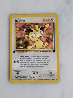 Meowth 62/82 - 1st Edition Team Rocket Vintage Pokemon Card - M - Image 1