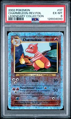 2002 Pokemon Legendary Collection #37 Charmeleon Reverse Foil PSA 6 - Image 1