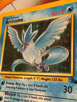 Articuno Pokemon Base Set 2/62 Holo Unlimited ERROR Additional White Ink !HP! - Image 2