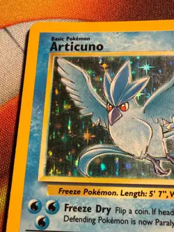 Articuno Pokemon Base Set 2/62 Holo Unlimited ERROR Additional White Ink !HP! - Image 3