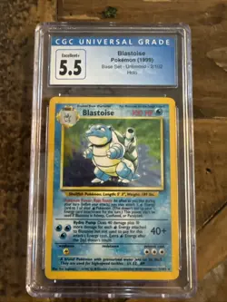 1999 Blastoise HOLO Base Set Unlimited 2/102 CGC 5.5 Pokemon - Image 1