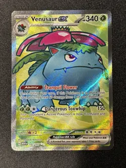 Venusaur ex 182/165 SV: Scarlet & Violet 151 Holo Ultra Rare EX Pokemon TCG - Image 1