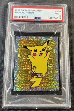 Pokemon 1999 Merlin Pikachu Prism PSA 9 #s30 New Cert - Image 1