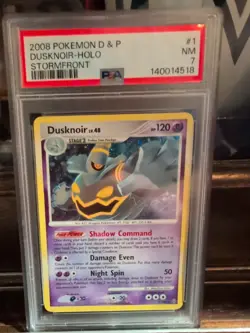 Pokemon Diamond And Pearl Stormfront Dusknoir Holo #1 PSA 7 - Image 1