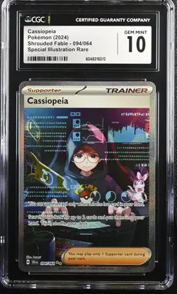 Pokemon 2024 Cassiopeia 094/064 Secret Rare Shrouded Fable GEM MINT CGC 10 - Image 1