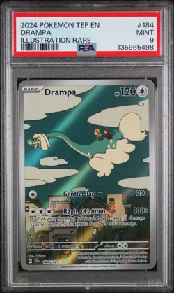 PSA 9 DRAMPA 184 TEMPORAL FORCES ILLUSTRATION RARE POKEMON - Image 1